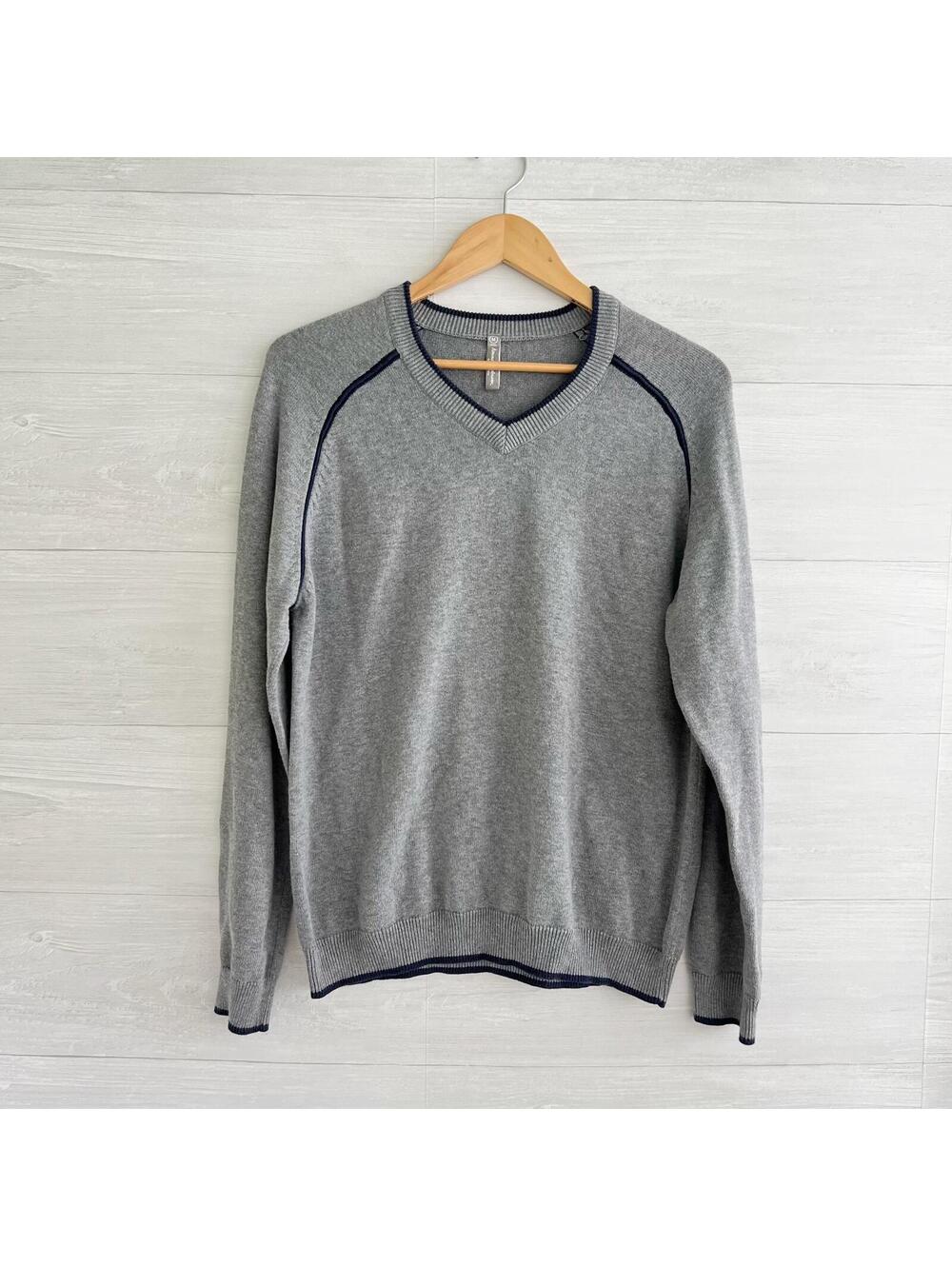 Hanna Andersson Gray V-Neck Cotton Sweater Men’s M